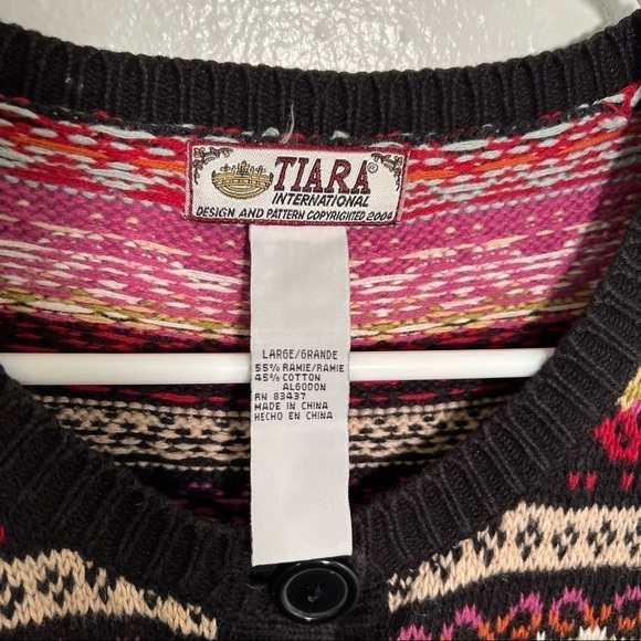 Vintage Tiara International Cardigan Sweater Fair Isle - Picture 10 of 10